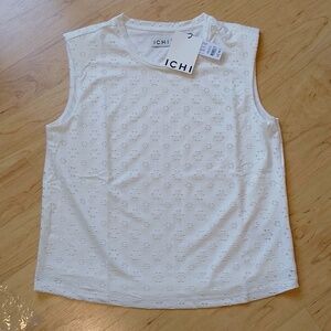 Ichi Ihnatalia Sleeveless Top Shirt Blouse L Cream